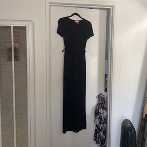 Stretchy Double side slit dress w/ belt loops